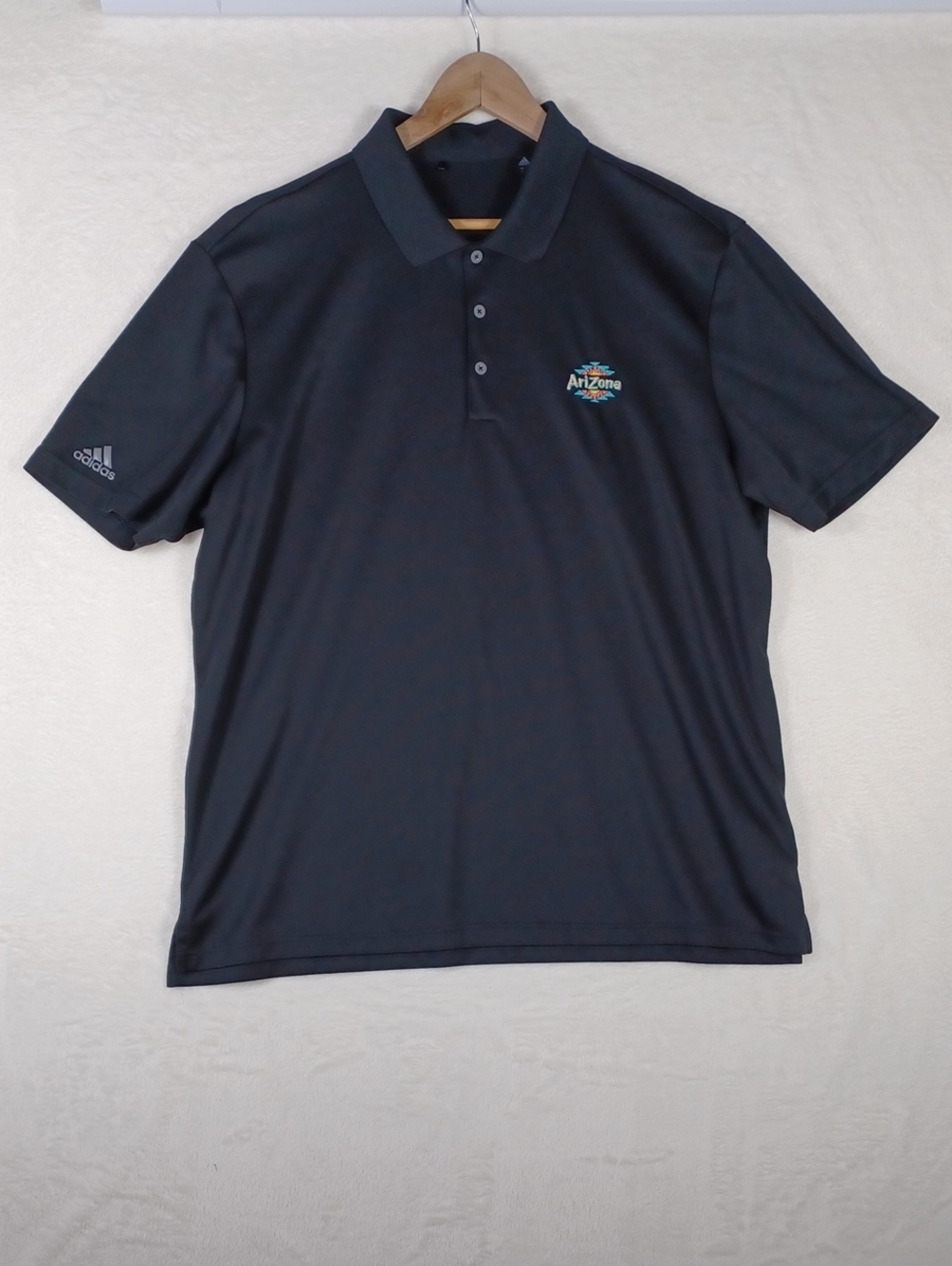Adidas / Arizona Ice Tea Performance Black Polo Colab With Embroidered Logo, XL
